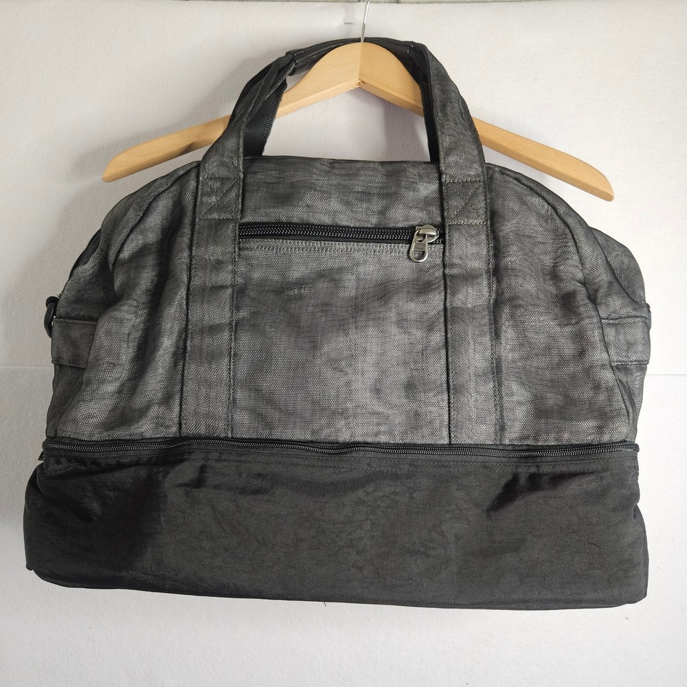 Smateria Recycled Net Duffel Bag Grey Black Travel‎ Bag Handcrafted Fair Trade